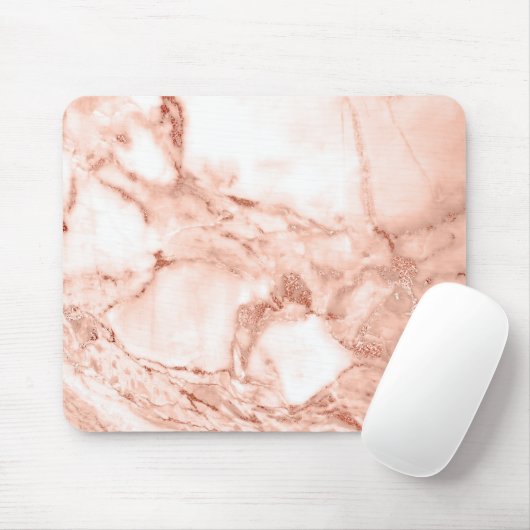 Schönes Rosen-Goldschein-Marmor-Muster Mousepad (Mit Mouse)
