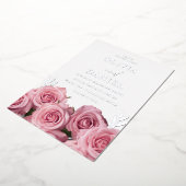 Schönes Rosenblütenrosen Hochzeitsilber Folieneinladung (Gedreht)