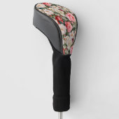 Schönes Rosengarten-Muster personalisiert Golf Headcover (angewinkelt)