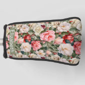 Schönes Rosengarten-Muster personalisiert Golf Headcover (Vorderseite)