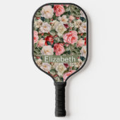 Schönes Rosengarten-Muster personalisiert Pickleball Schläger (Vorderseite)