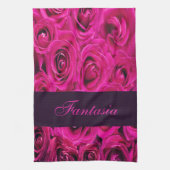 Schönes Rosenmonogramm Geschirrtuch (Vertikal)