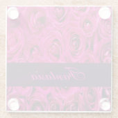 Schönes Rosenmonogramm Glasuntersetzer (Rückseite)