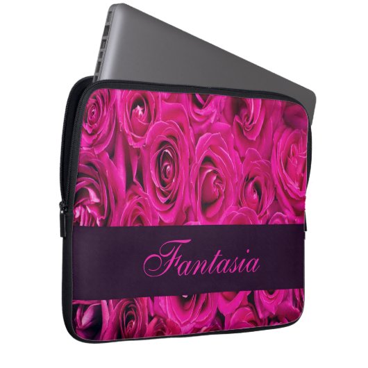 Schönes Rosenmonogramm Laptopschutzhülle (Vorne Rechts)