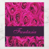 Schönes Rosenmonogramm Weinetikett (Einzelnes Label)