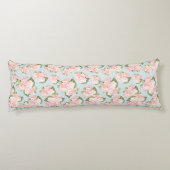 Schönes Rosenmuster mit blauen Polkapunkten Seitenschläferkissen (Rückseite)