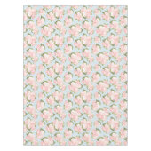 Schönes Rosenmuster mit blauen Polkapunkten Tischdecke (Vorderseite)