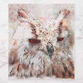Schönes Rost Akzent Owl Glas Weinetikett (Einzelnes Label)