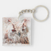 Schönes Rost Akzent Owl Schlüsselanhänger (Rückseite)