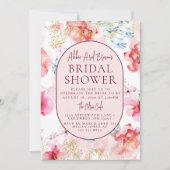Schönes rosy Watercolor Brautparty Einladung (Vorderseite)