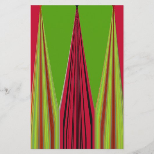 Schönes, rot-gelb-grünes Fraktal Kunstdesign Briefpapier (Vorderseite)