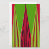 Schönes, rot-gelb-grünes Fraktal Kunstdesign Briefpapier (Vorne/Hinten)