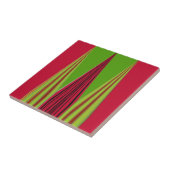 Schönes, rot-gelb-grünes Fraktal Kunstdesign Fliese (Seite)