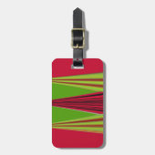 Schönes, rot-gelb-grünes Fraktal Kunstdesign Gepäckanhänger (Vorderseite vertikal)