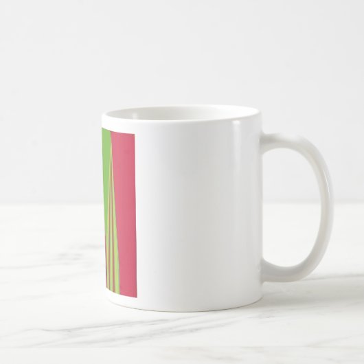 Schönes, rot-gelb-grünes Fraktal Kunstdesign Kaffeetasse (Rechts)