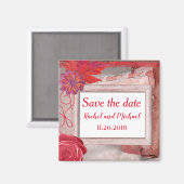 Schönes Rot Save the Date Magnet (Vorderseite/Rückseite)