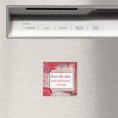 Schönes Rot Save the Date Magnet (In Situ (Geschirrspüler))