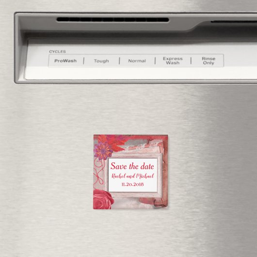 Schönes Rot Save the Date Magnet (In Situ (Geschirrspüler))