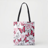 Schönes Rot-Schwarz-Schmetterlings-Kunstmuster Tasche (Vorderseite)