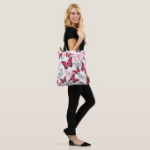 Schönes Rot-Schwarz-Schmetterlings-Kunstmuster Tasche (Am Model)