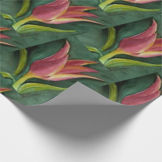 Schönes Rot und Orange Tulip Geschenkpapier (Ecke)