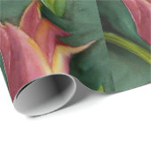 Schönes Rot und Orange Tulip Geschenkpapier (Rolleneckpunkt)
