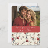 Schönes Rot und Rosa Elegante Save The Date (Vorderseite)