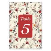 Schönes Rot und Rosa Elegante Tischnummer (Vorderseite)