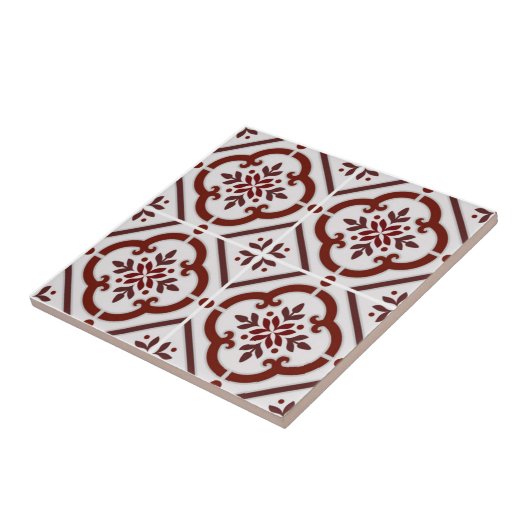 Schönes Rot Vintag Fliese (Seite)