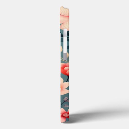 Schönes Rot/Weiß-Blume Blumenmuster Case-Mate iPhone Hülle (Rückseite / Links)