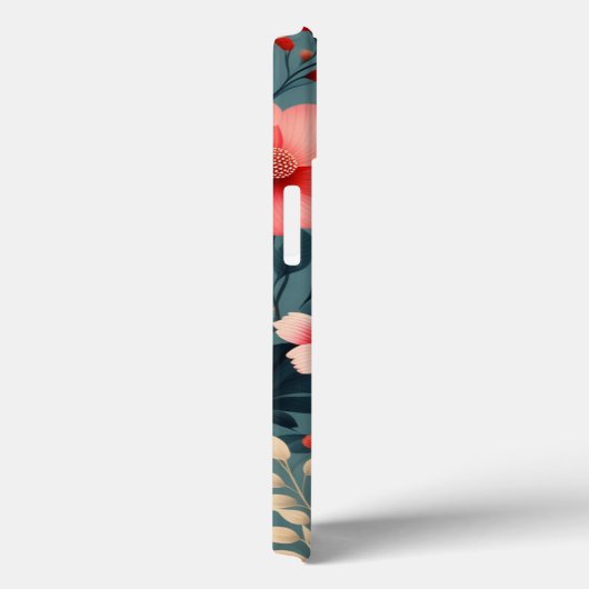 Schönes Rot/Weiß-Blume Blumenmuster Case-Mate iPhone Hülle (Rückseite / Rechts)