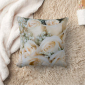 Schönes Rot-Weiß-Rosen-Kissen Kissen (Decke)