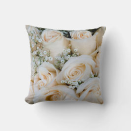 Schönes Rot-Weiß-Rosen-Kissen Kissen