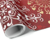 Schönes Rot, Weiß und Goldene Weihnachten Geschenkpapier (Rolleneckpunkt)