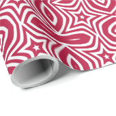 Schönes rot-weißer Stern farbiges Vektordesign Geschenkpapier (Rolleneckpunkt)