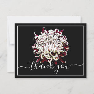 Schönes rot-weißes Chrysanthemum Danke Postkarte