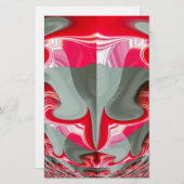 schönes rotes Aschengrau geometrisches Motiv ART D Briefpapier (Vorne/Hinten)