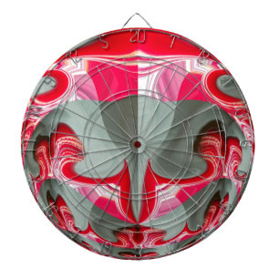 Schönes rotes Aschengrau geometrisches Motiv ART D Dartscheibe