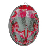 Schönes rotes Aschengrau geometrisches Motiv ART D Dartscheibe (Vorderseite Links)