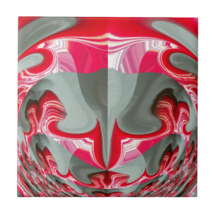 Schönes rotes Aschengrau geometrisches Motiv ART D Fliese