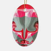 Schönes rotes Aschengrau geometrisches Motiv ART D Keramik Ornament (Links)