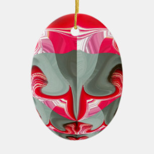 Schönes rotes Aschengrau geometrisches Motiv ART D Keramik Ornament