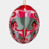 Schönes rotes Aschengrau geometrisches Motiv ART D Keramikornament (Rechts)