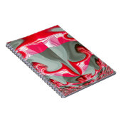 schönes rotes Aschengrau geometrisches Motiv ART D Notizblock (Rechte Seite)