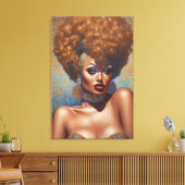 Schönes Rotes Bombshell Drag Queen Portrait Leinwanddruck (Insitu (Wohnzimmer))