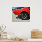 Schönes rotes Chevrolet Corvette C3. Poster (Küche)