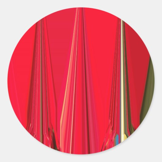 Schönes rotes Design Runder Aufkleber (Vorderseite)