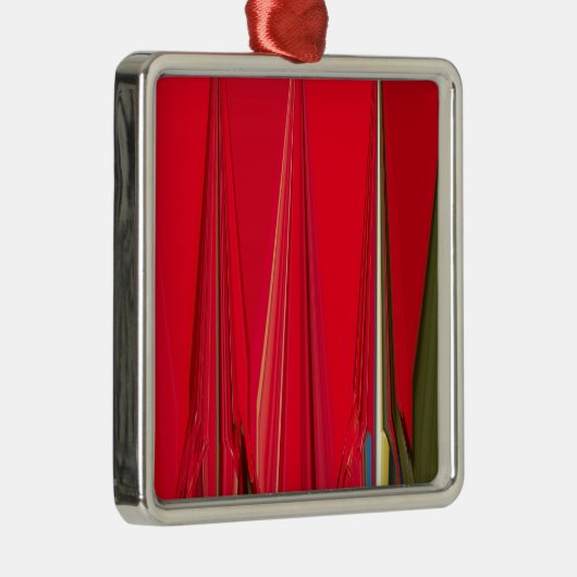 Schönes rotes Design Silbernes Ornament (Rechts)