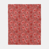 Schönes rotes Feigenfruchtmuster Fleecedecke (Vorderseite)