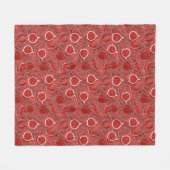 Schönes rotes Feigenfruchtmuster Fleecedecke (Vorderseite (Horizontal))